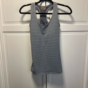 Athleta Stripped Speed Racer Tank With Lined Built In Bra Size Small